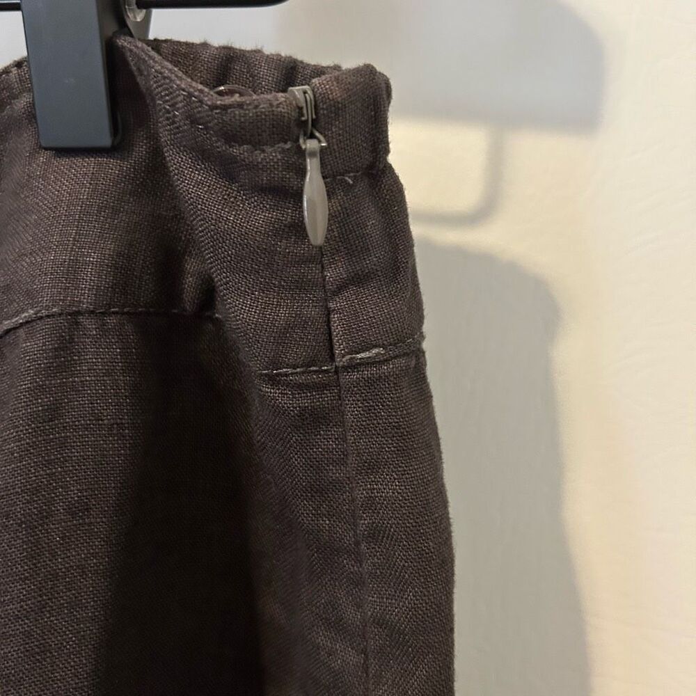 Soft Surroundings 100% Linen Maxi A-Line Skirt Grey brown medium tall boho prair - Picture 6 of 10